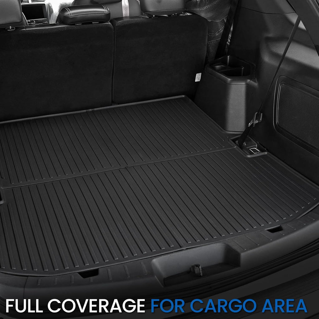 Floor Mats Cargo Mat Set for 2015-2019 Ford Explorer 7 Seats, Extra Sub-Trunk Mat and Door Sill Guards, All Weather TPE Floor Liners Cargo Liner Trunk Lower Mat Accessories