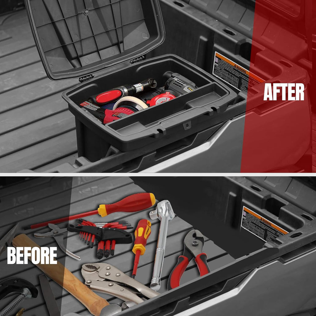 A & UTV PRO Bed Storage Box for Can Am Defender, HD10 HD9 HD8 HD5 Max/Can Am Commander, Compatible with Can-Am Defender 2016-2026 Accessories Removable Tool Box Rear Cargo Box