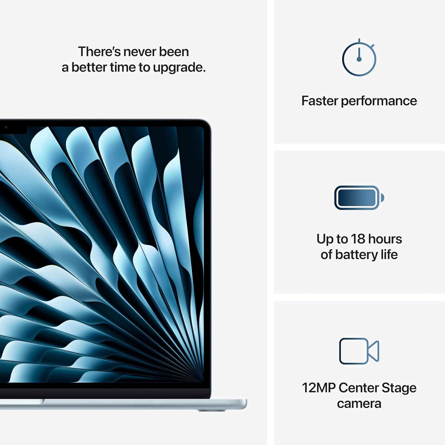 Apple 2025 MacBook Air 15-inch Laptop with M4 chip, 24GB Unified Memory, 2TB SSD Storage - Sky Blue