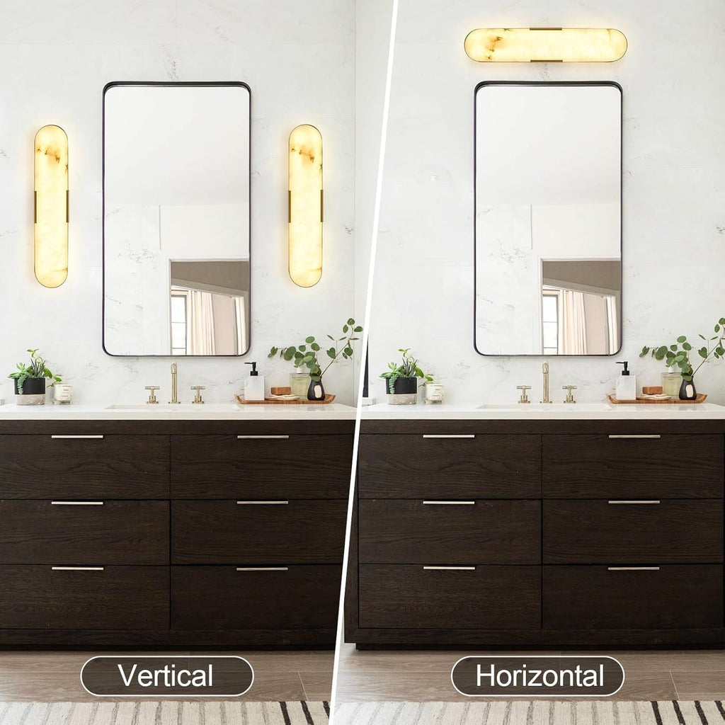 Modern LED Wall Sconce, 19.7' Alabaster Wall Light with 3 Color Gold 4Pcs | 3cct Spanish Alabaster Suitable For Bedrooms, Wall Murals And Headboards
