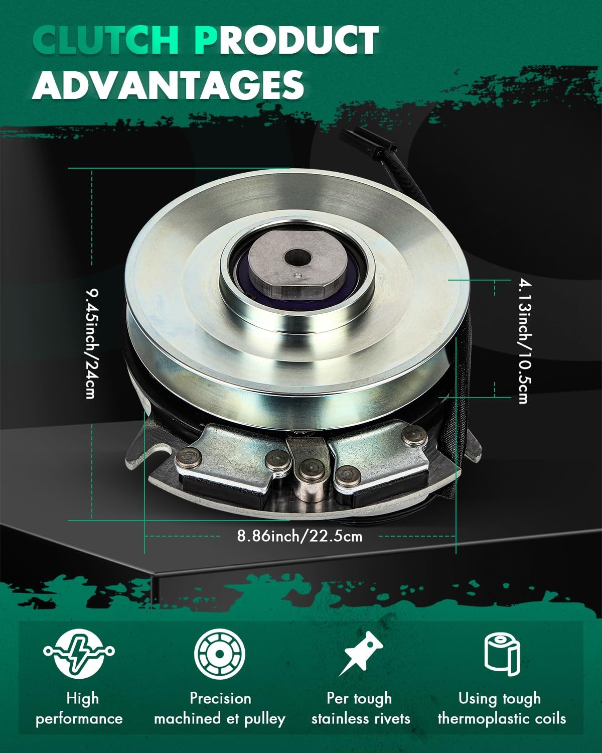 Electric PTO Clutch SCITOO 5100084 Lawn Mower Clutch Compatible for Snapper Pro, for Snapper, for Sears Craftsman, for McCulloch, for Massey Ferguson, for FERRIS, for Stens, for Warner