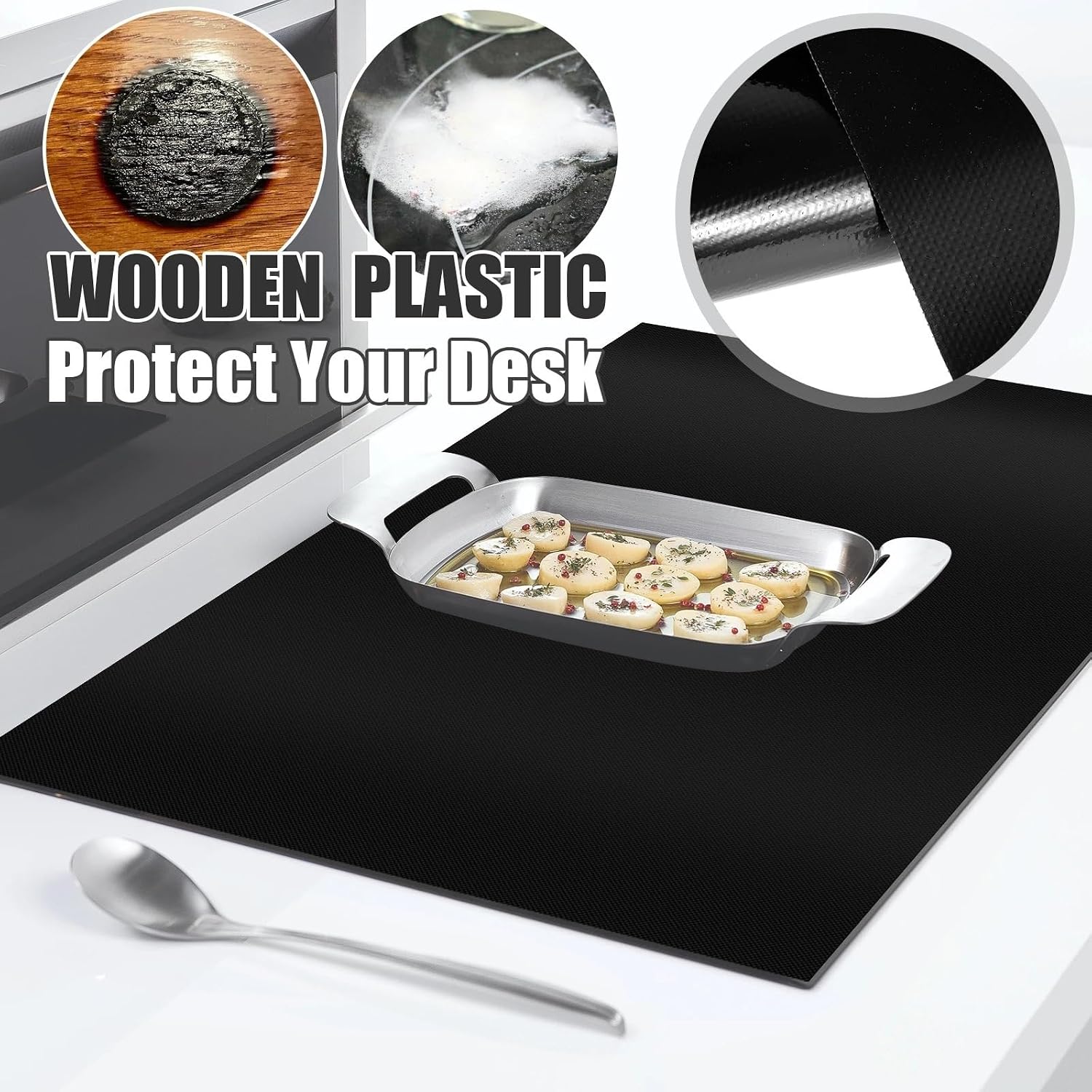 Silicone Induction Cooktop Mat Heat-Resistant Anti-Scratch Stove Cover Protector for Electric Stoves Multi-Use Kitchen Gadget(54x90cm)