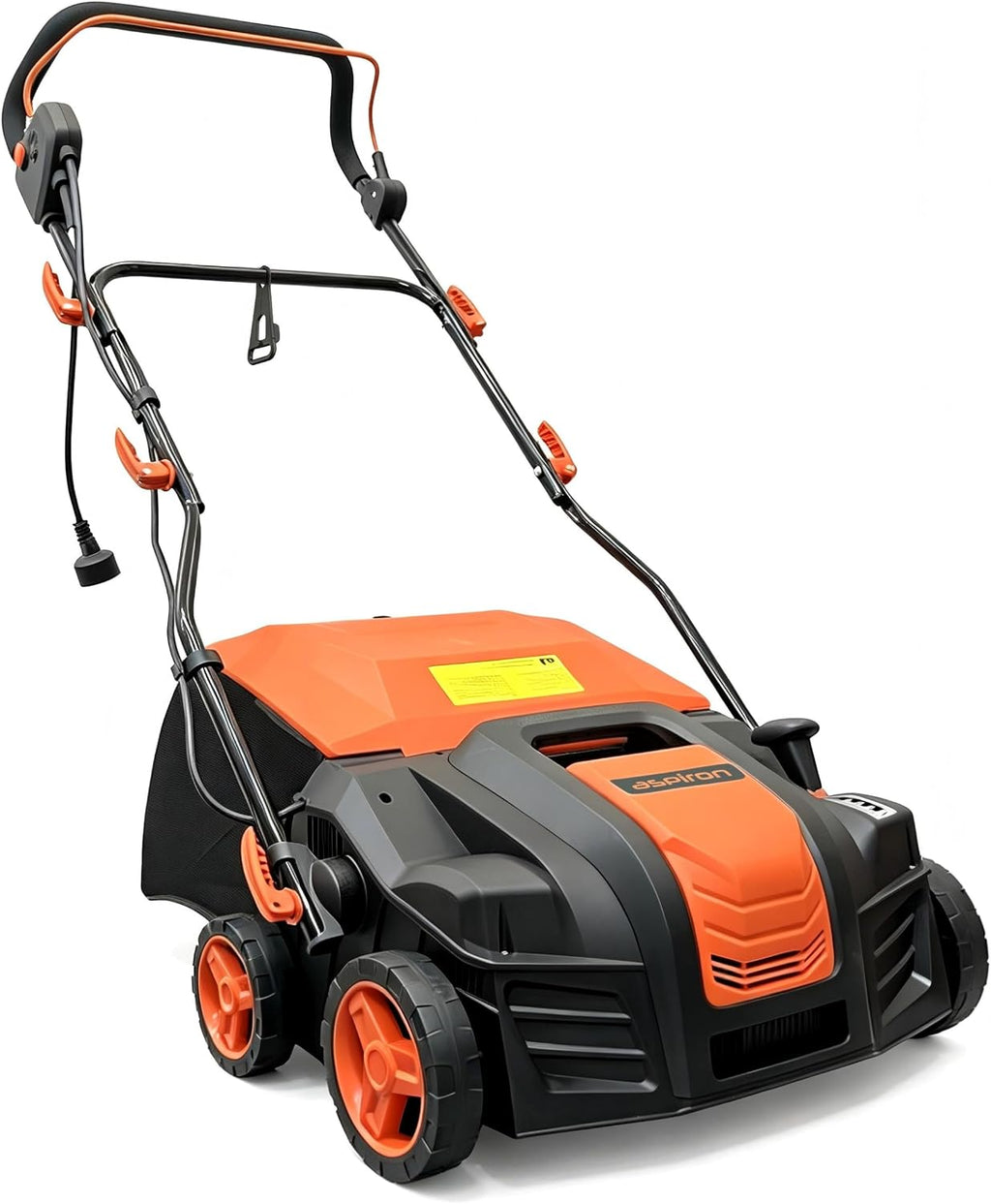 16' Artificial Turf Vacuum, 1800w Grass Sweeper 15 Amp Lawn Sweeper Yard Power Brush with 55L Removable Leaf Collection Bag, Quick-Fold, Keeps Clear Sweepy Box, Orange