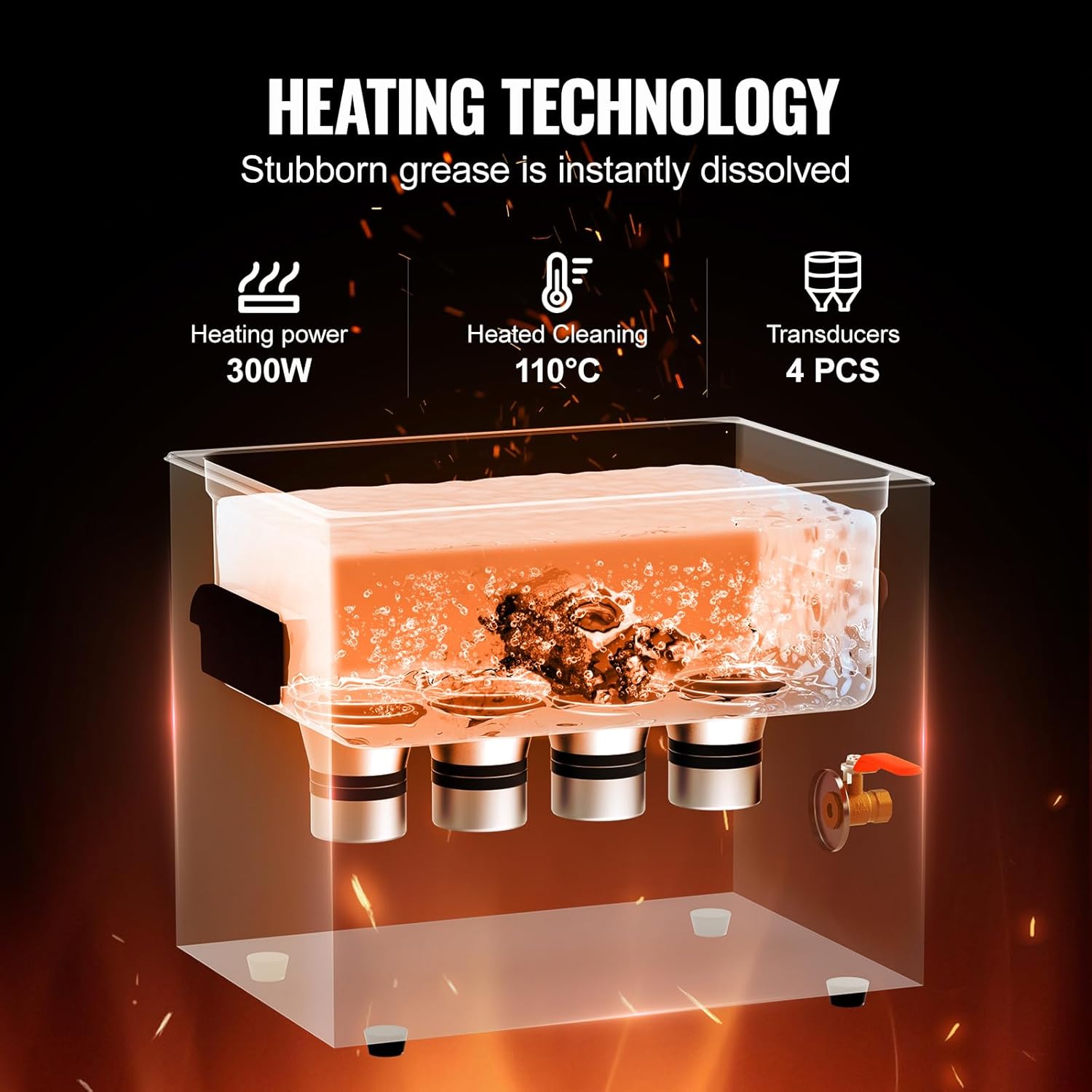 VEVOR 10L Sonic Cleaner with Heater Timer & Basket, Professional Digital Sonic Cavitation Machine, 240W Cleaning Machine for Lab Tools, Metal Parts, Carburetor, Brass, Auto Parts, Engine Parts