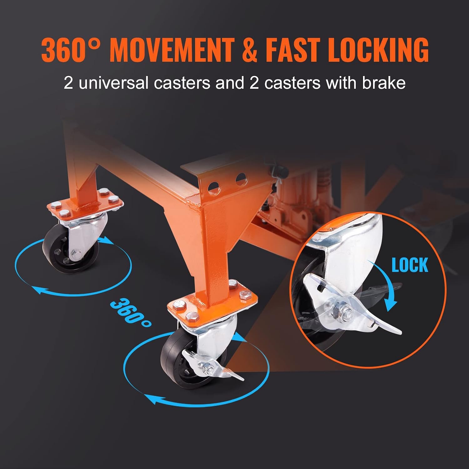 VEVOR Hydraulic Motorcycle Lift Table, 350 lbs Capacity Motorcycle Scissor Jack Lift with Wide Deck, J-Hooks, 4 Wheels, Hydraulic Foot-Operated Jack Stand for ATV Dirt Bikes