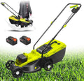 Push Lawn Mower, 1600W Ultra-Light Lawn Mower Battery Powered, Self Propelled Electric Lawn Mower, 50Min Runtime, 10.6 Gallon Grass Bag, 30mm/50mm/70mm-Position Height Adjustment,Battery*2