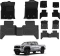 3W Floor Mats & Carpets Custom Fit Toyota Tacoma 2016-2023 (Only for Double Cab and Automatic), TPE Floor Liner Thickened Carpet with Safety Locks and Driver Heel Pad for Tacoma Cars Accessory