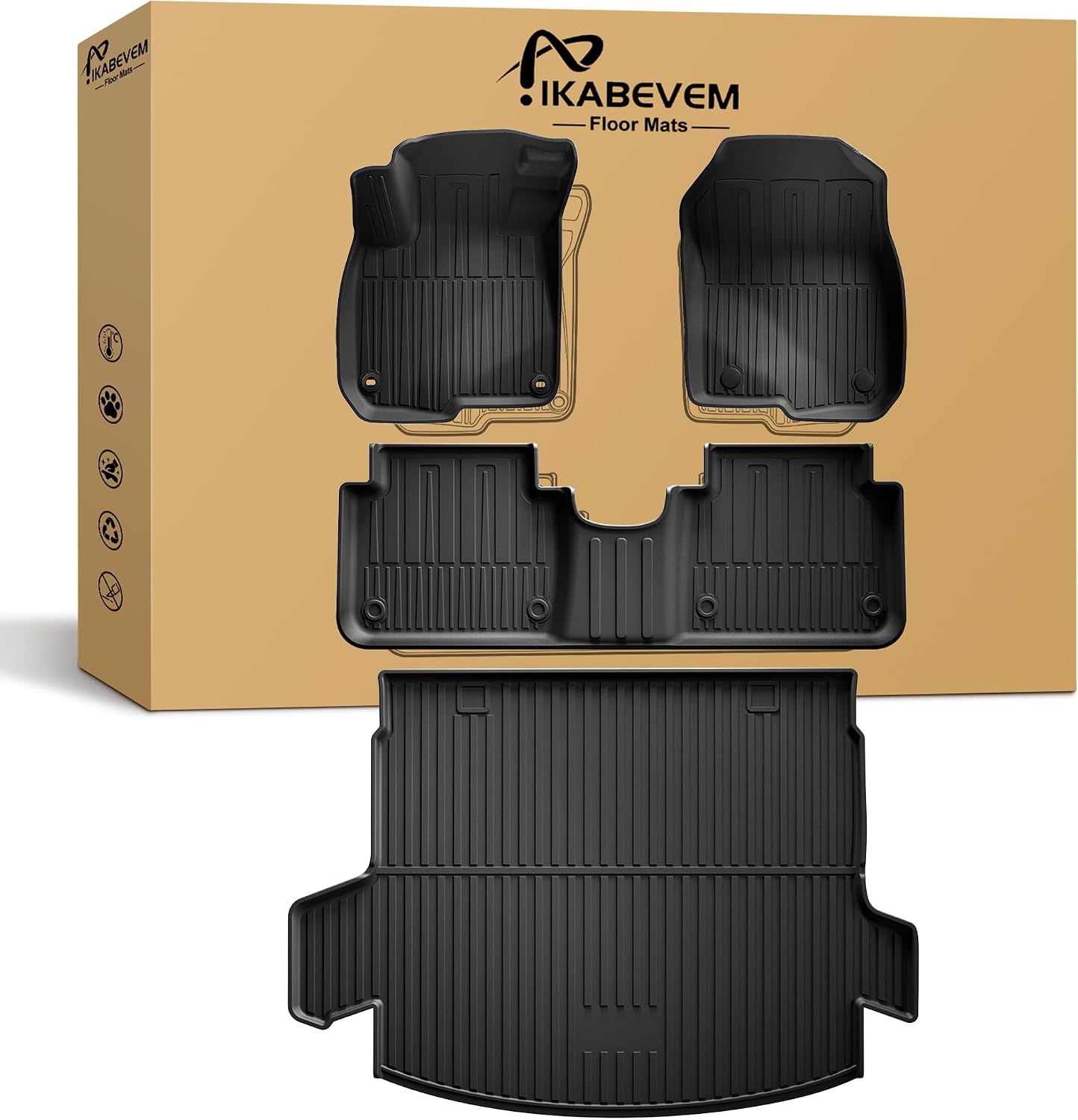 Original 2020-2022 CR-V Hybrid Floor Mats & Cargo Liner for Honda CRV Hybrid - Custom Fit TPE Floor Mats with Trunk Mat - All Weather Rubber Car Mats for Honda CR-V Hybrid 2020-2022