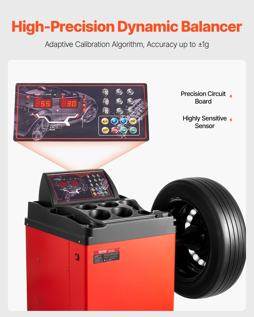 VEVOR Electric Tire Changer, Tire Balancer Combo, 18' Spindle, Durable Electric Tire Machine with 2.0HP Motor, High-Precision Balancer with Auto Calibration, Fit for SUVs Pickups Sedans