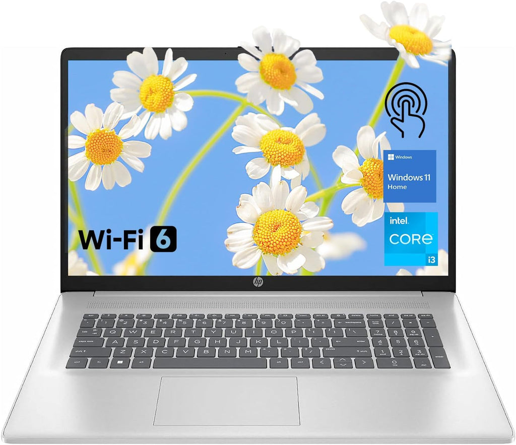 HP 17.3' Touchscreen Laptop for Home, Students, Lifetime Office 365 for The Web, Intel i3 CPU, 16GB RAM, 1TB PCIe + 128GB eMMC SSD, w/Copilot, Webcam Privacy Shutter, Wi-Fi 6, Win11 Home, No Mouse