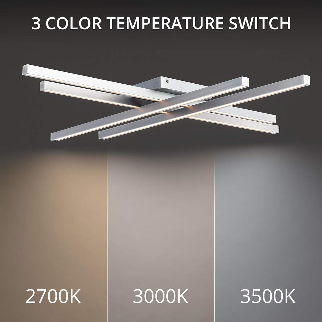 WAC Lighting dweLED, Parallax 32in LED Flush Mount 3-CCT 2700K-3000K-3500K Set to 3000K in Brushed Nickel