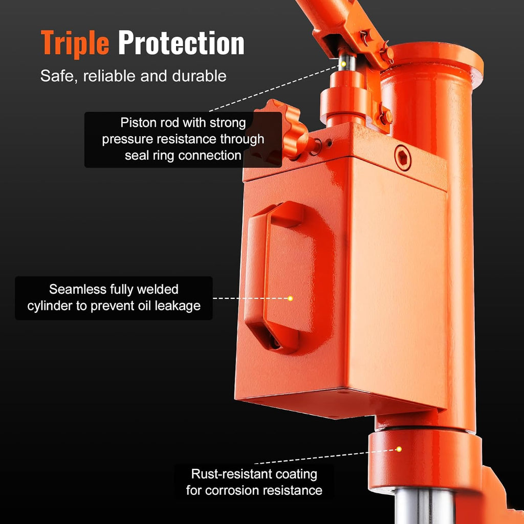 VEVOR Hydraulic Toe Jack, 5 Ton On Toe Toe Jack Lift, 10 Ton On Top Lift Capacity Machine Jack, 1.0-9.1 in Toe Height, 14.6-22.4 in Top Height, 360° Rotatable Claw Jack for Machinery, Industry
