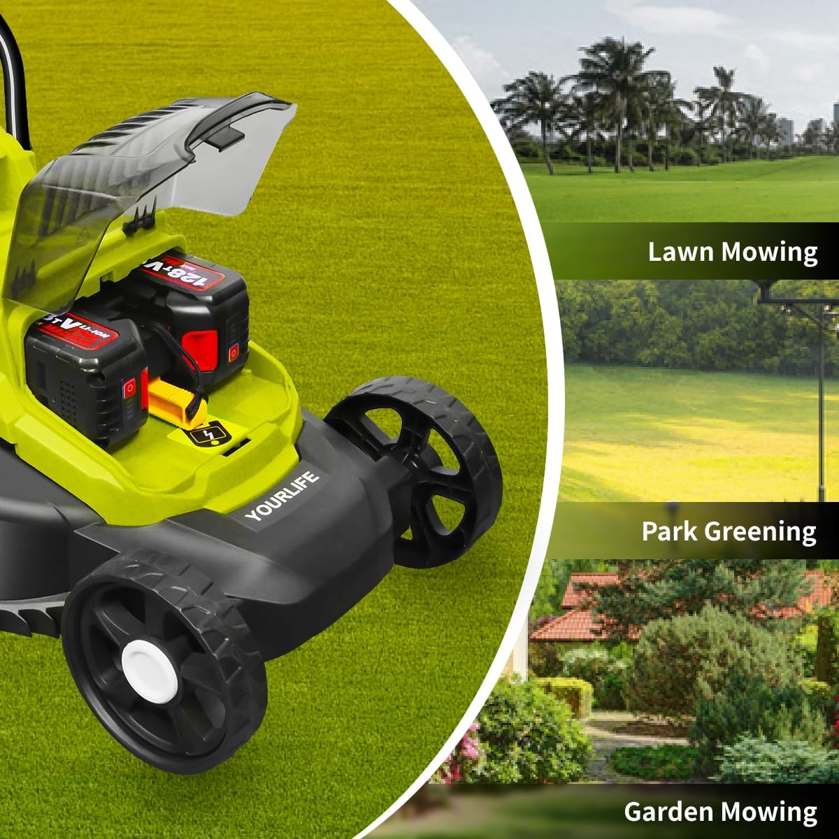 Electric Self-Propelled Lawn Mower, Light, Fast and Efficient, Lawn Beautification, Suitable for a Variety of Scenarios, Hand-Push Lawn Mower, Trimmer, Outdoor Smart