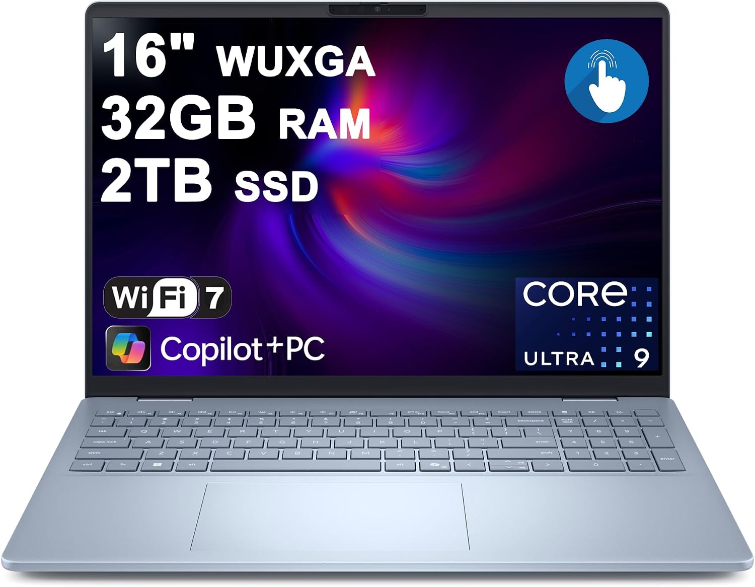 Dell 16 Plus Laptop 16' WUXGA Touchscreen Intel 8-core Ultra 9 288V (Up to 48 Tops) 32GB RAM 2TB SSD Backlit Fingerprint Wi-Fi7 for Creator Designer Business Professional Win11