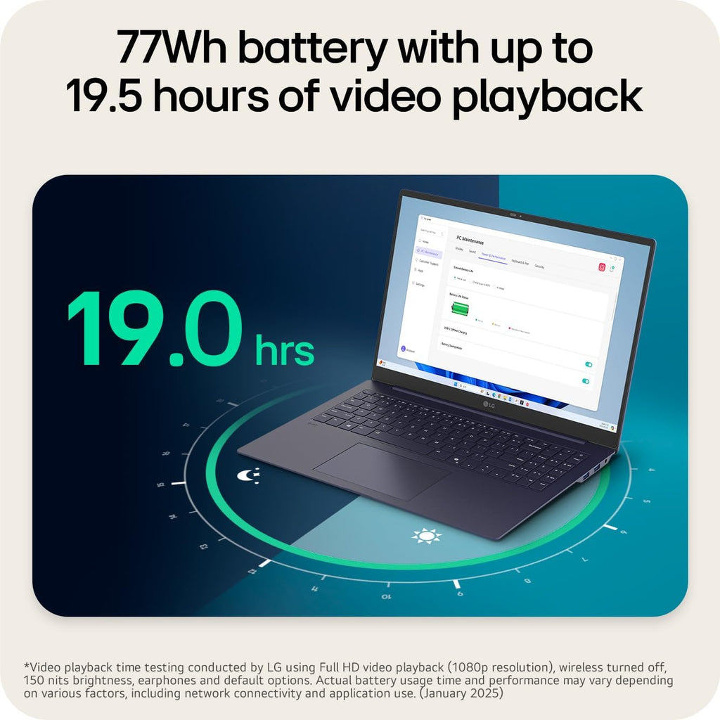 LG gram Pro 2in1 16-inch Lightweight Touchscreen Laptop Computer, Intel Evo Edition Powered by Intel Core Ultra7 255H Processor, Windows 11 Home, 32GB RAM, 2TB SSD - Obsidian Black