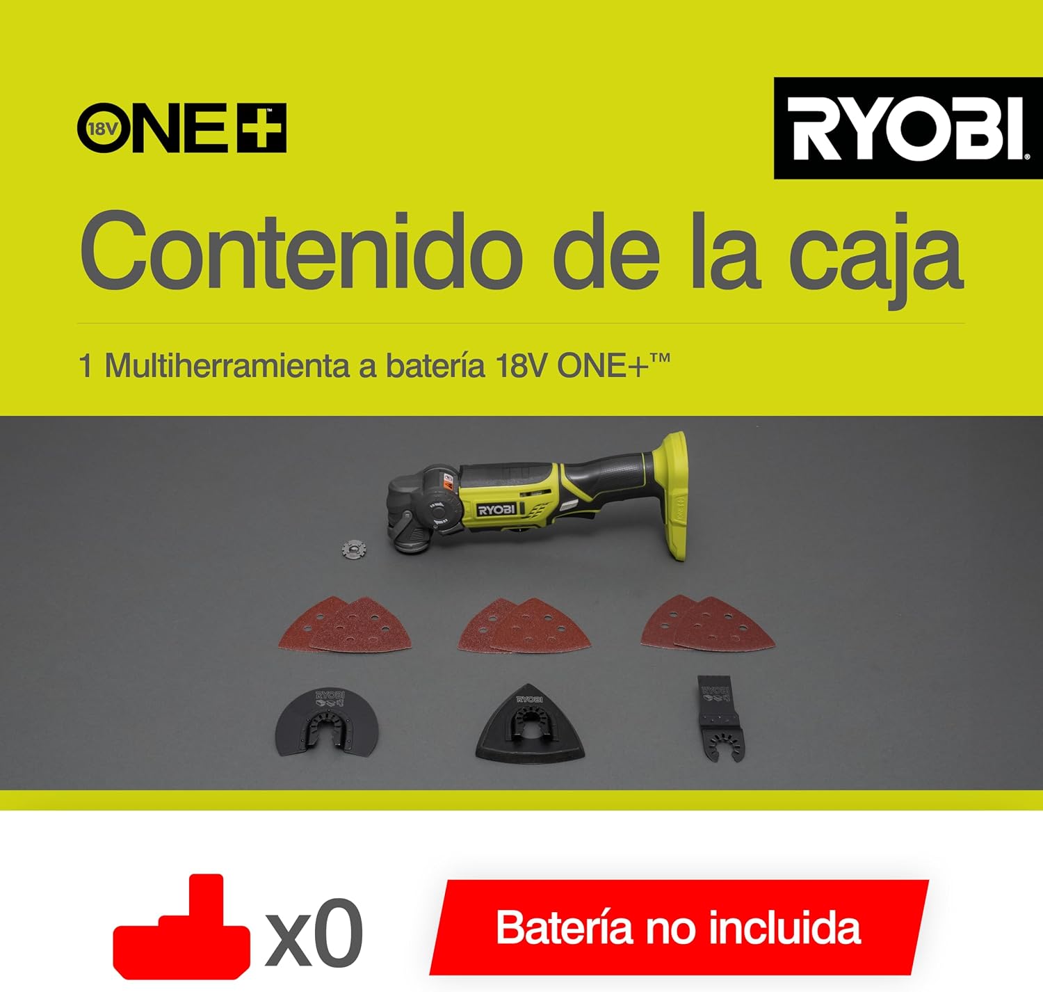 Ryobi ONE+ R18MT-0 18V Cordless Multi Tool (Zero Tool), Hyper Green