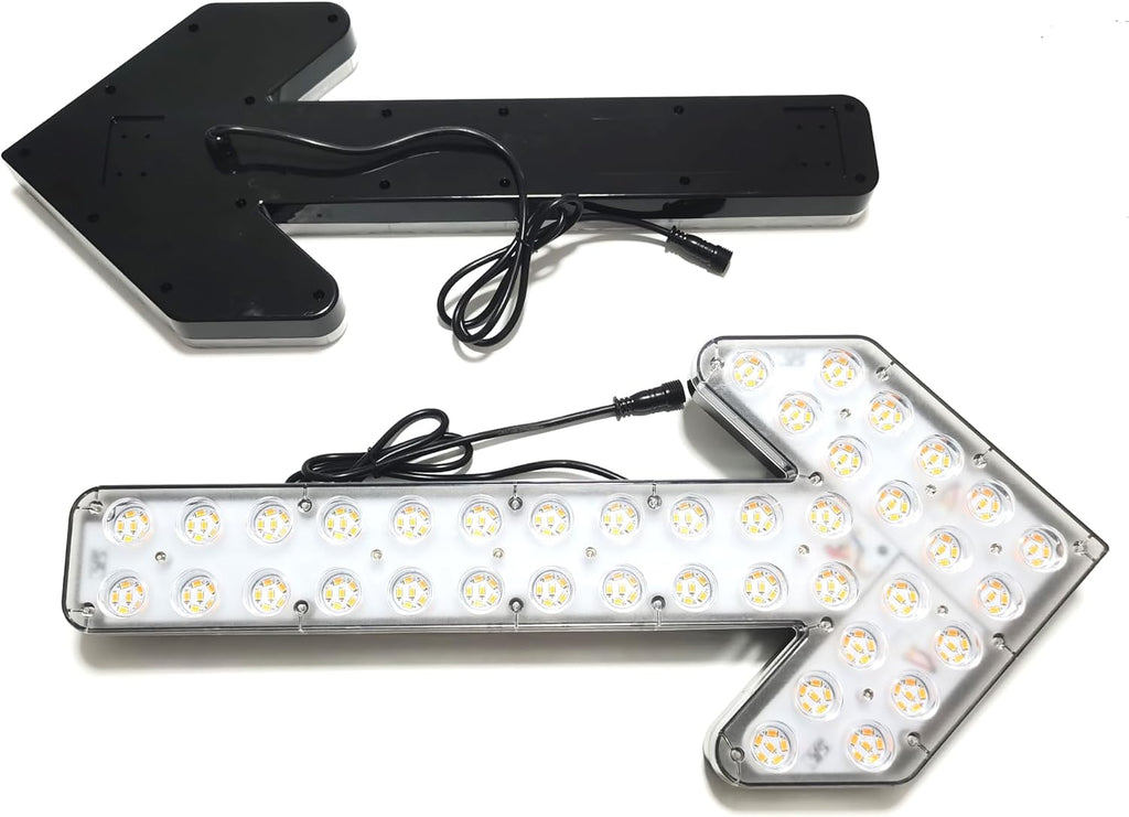 CFLMYYXGS 12V-24V Waterproof Vehicle Amber/White LED Lights Arrow Pilot Light Signal Light Watering Cart Sweeper Work Car Construction Vehicle LED Pilot Light Wrecker Indicator Light bar