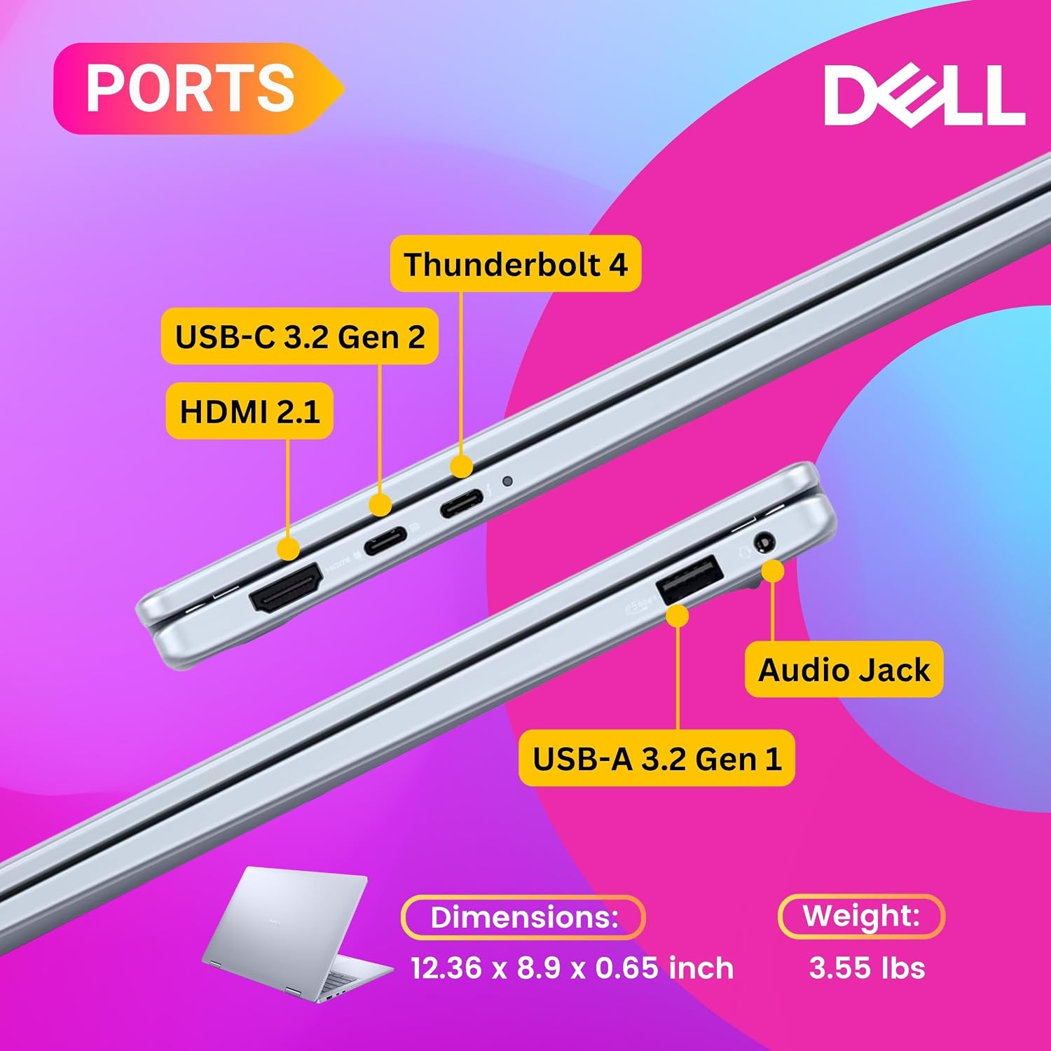 Dell 14 Plus 2-in-1 AI Ready Laptop, 14' 2K Touchscreen, Core Ultra 7 256V(>i9-12900K), Copilot+ PC, Backlit Keyboard, WiFi 7, Thunderbolt 4, Windows 11 Pro, Ice Blue(16GB 8533 MHz DDR5 RAM | 1TB SSD)