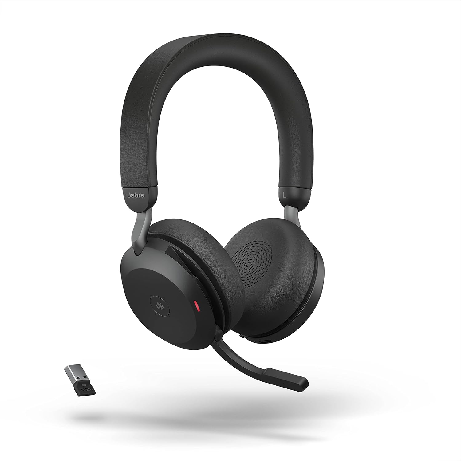 Jabra Evolve2 75 PC Wireless Headset with 8-Microphone Technology - Dual Foam Stereo Headphones with Advanced Active Noise Cancelling, USB-A Bluetooth Adapter and MS Teams-Compatibility - Black
