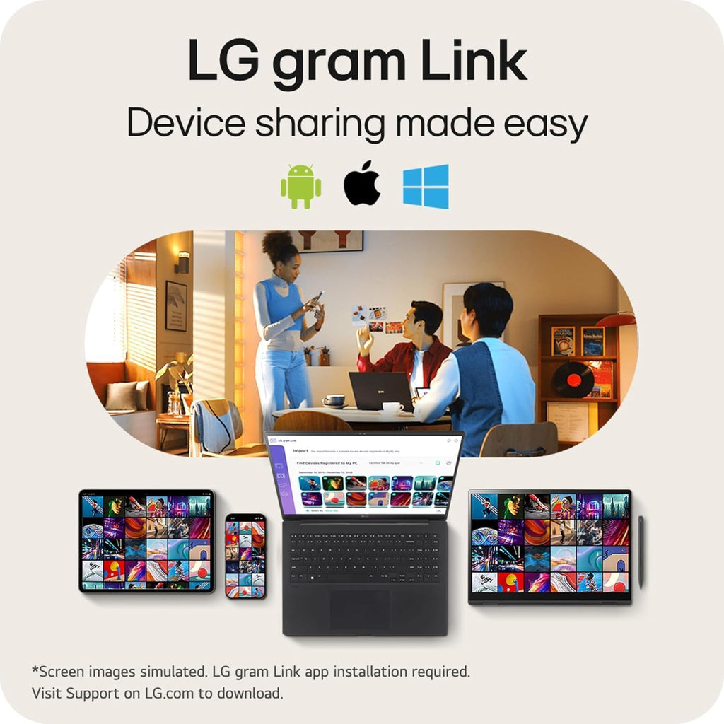 LG Gram 15 Laptop Touchscreen - Intel Core Ultra 7 155H - Windows 11-16GB RAM - 1TB PCIe SSD - Office 365 One Year - Backlit Keyboard - Business - Ultralightweight - 18.5 Hours