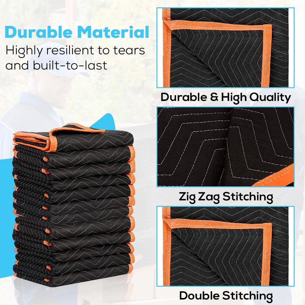 Simpli-Magic Heavy Duty Padded Moving Blankets 72' x 80' – 24 Pack