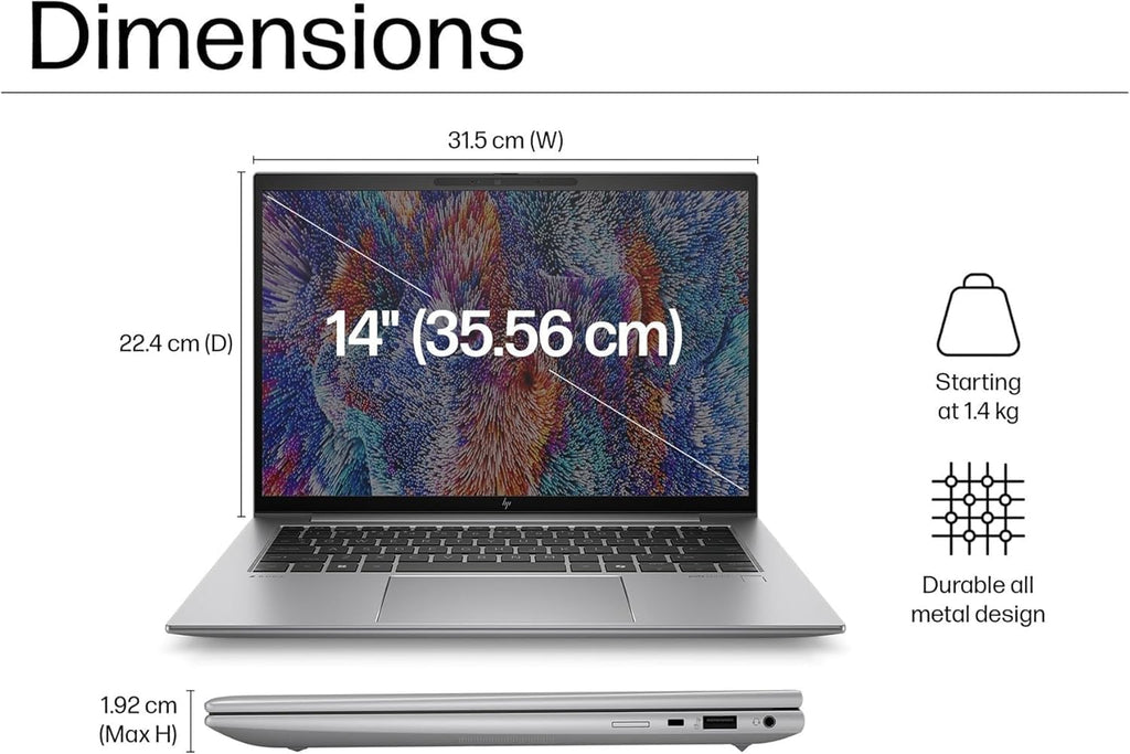 HP ZBook Firefly 14 G11 Mobile Workstation AI Laptop (14' FHD+, Intel Core Ultra 7 165U, 32GB DDR5, 1TB SSD) For Engineer, Designer, 5MP IR Webcam, Fingerprint, Backlit, 2x Thunderbolt 4, Win 11 Pro