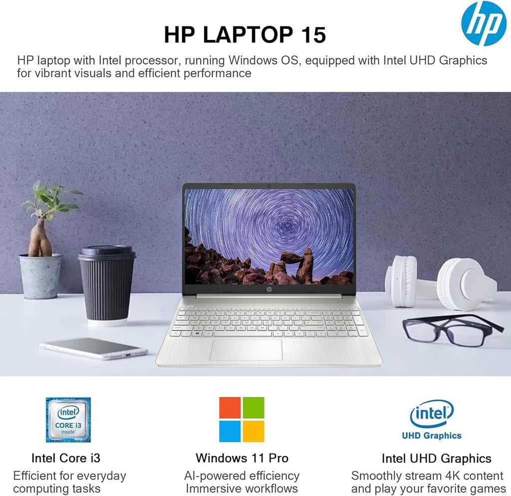HP 15.6' Touchscreen Laptop, Business Laptop Computer, Intel 12th Core i3-1215U(Up to 4.4GHz), 16 GB RAM, 1 TB SSD, UHD Graphics, Anti-Glare, Wi-Fi 6E, Windows 11 Pro & Office Lifetime License