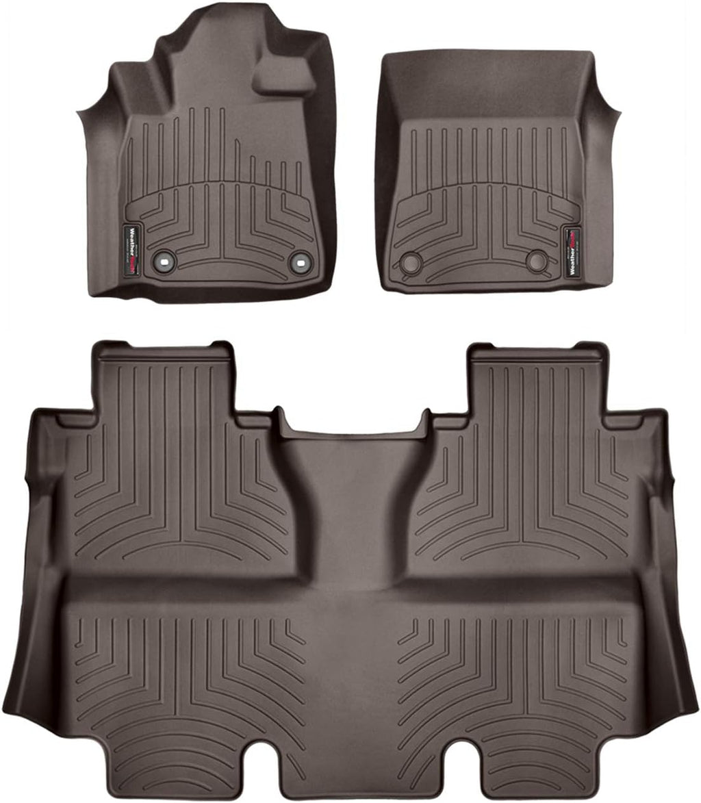 WeatherTech Custom Fit FloorLiners for Toyota Tundra - 1st & 2nd Row (474081-470938), Cocoa