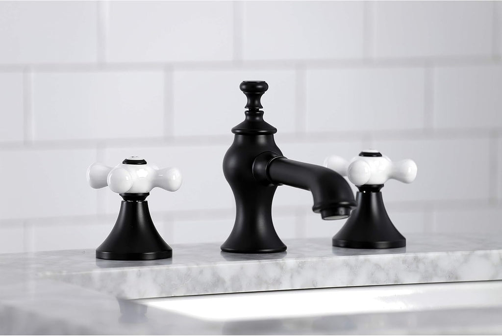 Kingston Brass KC7060PX Vintage 8 in. Widespread Bathroom Faucet, Matte Black