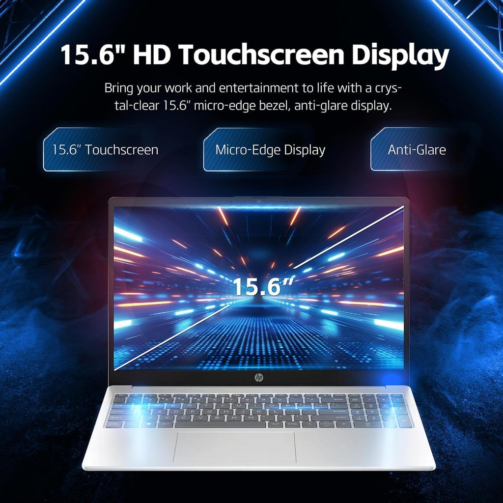HP 2025 New Pavilion 15.6 inch Touch-Screen Laptop, 64GB RAM, 1.5TB SSD (1TB PCIe SSD withHP P500 512GB Portable SSD), Intel Core i3-1215U 6-Cores Processor, Windows 11 Home with Microsoft Office