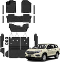 Auxko All Weather Floor Mats Cargo Mat with Backrest Mat for Honda Pilot 8 Passenger 2016-2022 TPE Liners Accessories Guard Odorless Anti-Slip Floor Liners Trunk Tray with Back Seat Protectors
