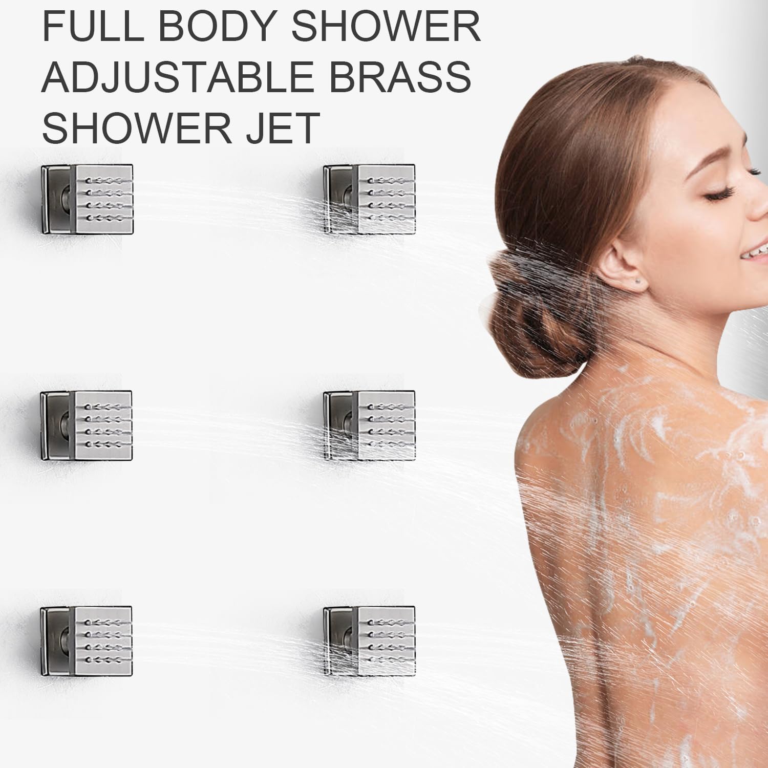 HOMEDEC Rain Shower System with Body Jets, 12inch Thermostatic Full Body Spray Shower Faucet Set, Brushed Nickel