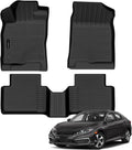 Auxko All Weather Floor Mats for Honda Civic 2016 2017 2018 2019 2020 2021(Include Sedan&Coupe&Type R&2017-2021 Hatchback) TPE Liners Accessories Odorless Anti-Slip Floor Liners