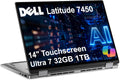 Dell Latitude 7450 7000 2-in-1 Business AI PC Laptop (14' FHD+ Touchscreen, Intel 12-Core Ultra 7 165U vPro (> i7-1365U), 32GB DDR5, 1TB SSD), Backlit, 2x Thunderbolt 4, IR Webcam, Wi-Fi 7, Win 11 Pro