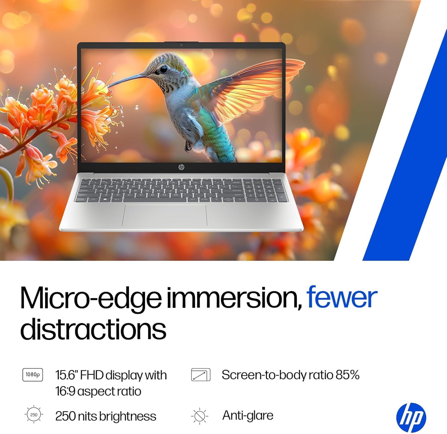 HP 15.6 Inch Full HD Touchscreen Laptop | 13th Gen Intel Core i7 1335U, 10 Cores, Up to 5GHz | 32GB RAM, 2TB SSD | Natural Silver | 8HR Battery | WiFi 6, Bluetooth 5.3