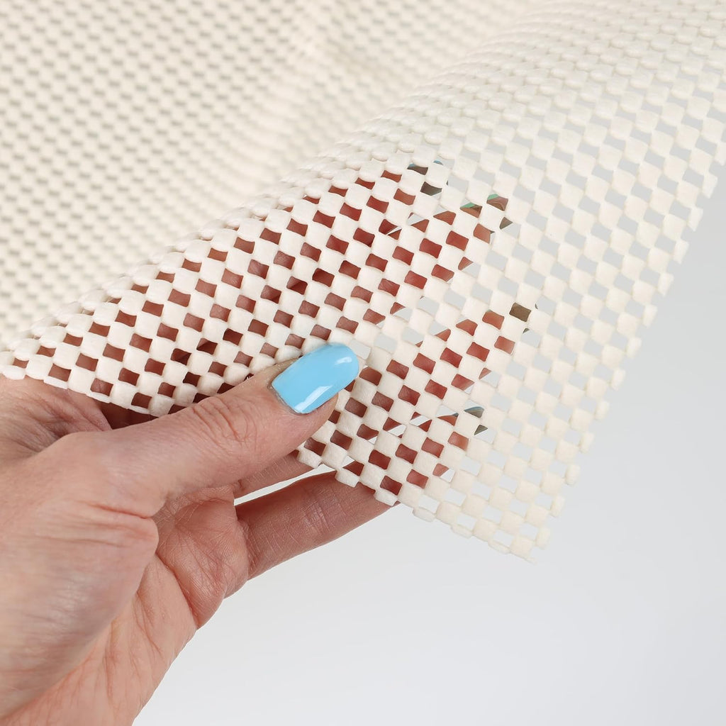 Superior Rio Reversible Rug Pad, Non-Slip, Non-Skid, Thick Mesh Design, Floor Protector, Padding, Furniture Gripper Mat, Slide Stopper, Foam Grip, Polymer Coated Polyester, 12' x 18', Cream
