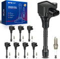 KAX 8-Pack Ignition Coils and Double Iridium Spark Plug Set Compatible with Nissan 2017-2022 Armada, INFINITI 2014-2023 QX80, 2011-2013 QX56, 4*UF677+4*UF650