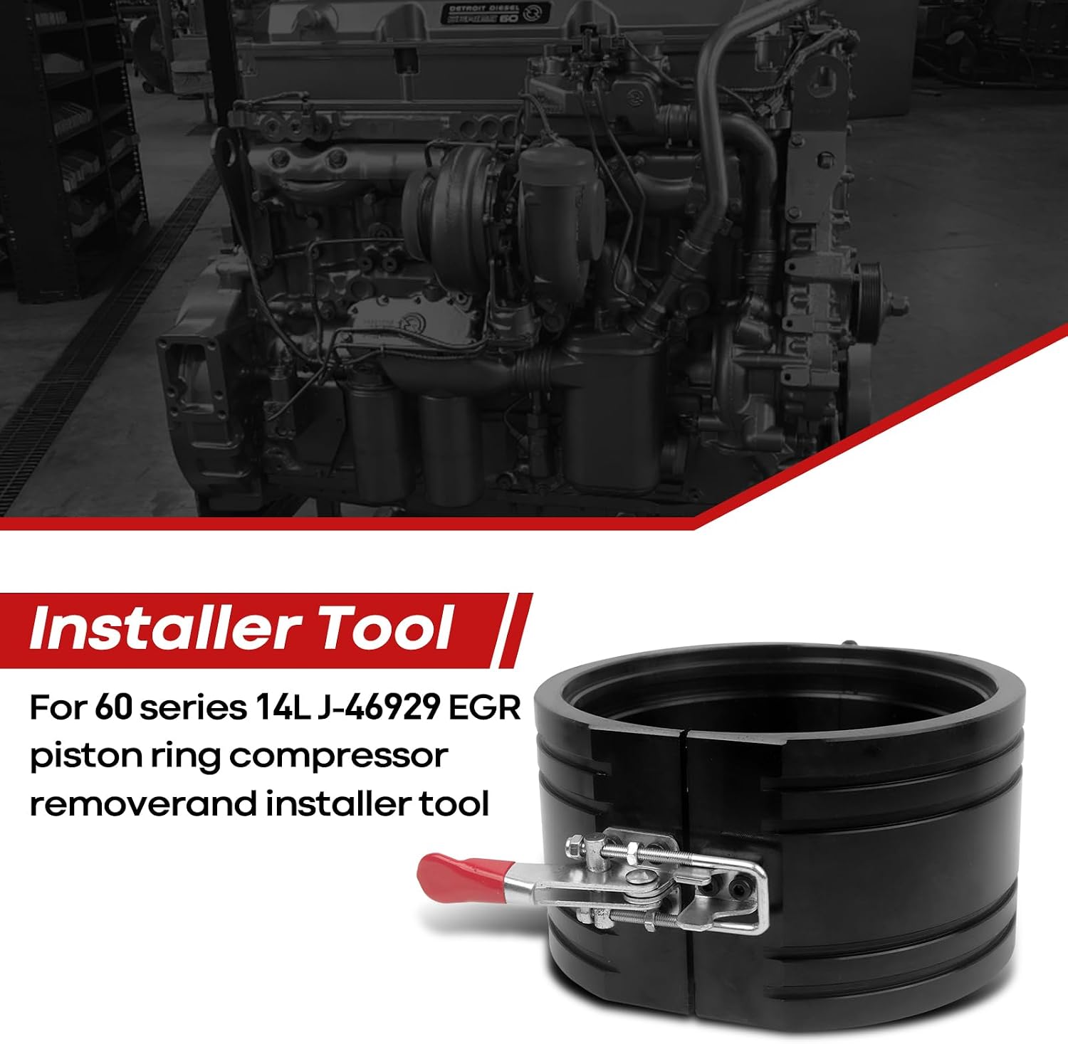 Detroit Diesel 60 Series 14L EGR Piston Ring Compressor Installer Tool J-46929