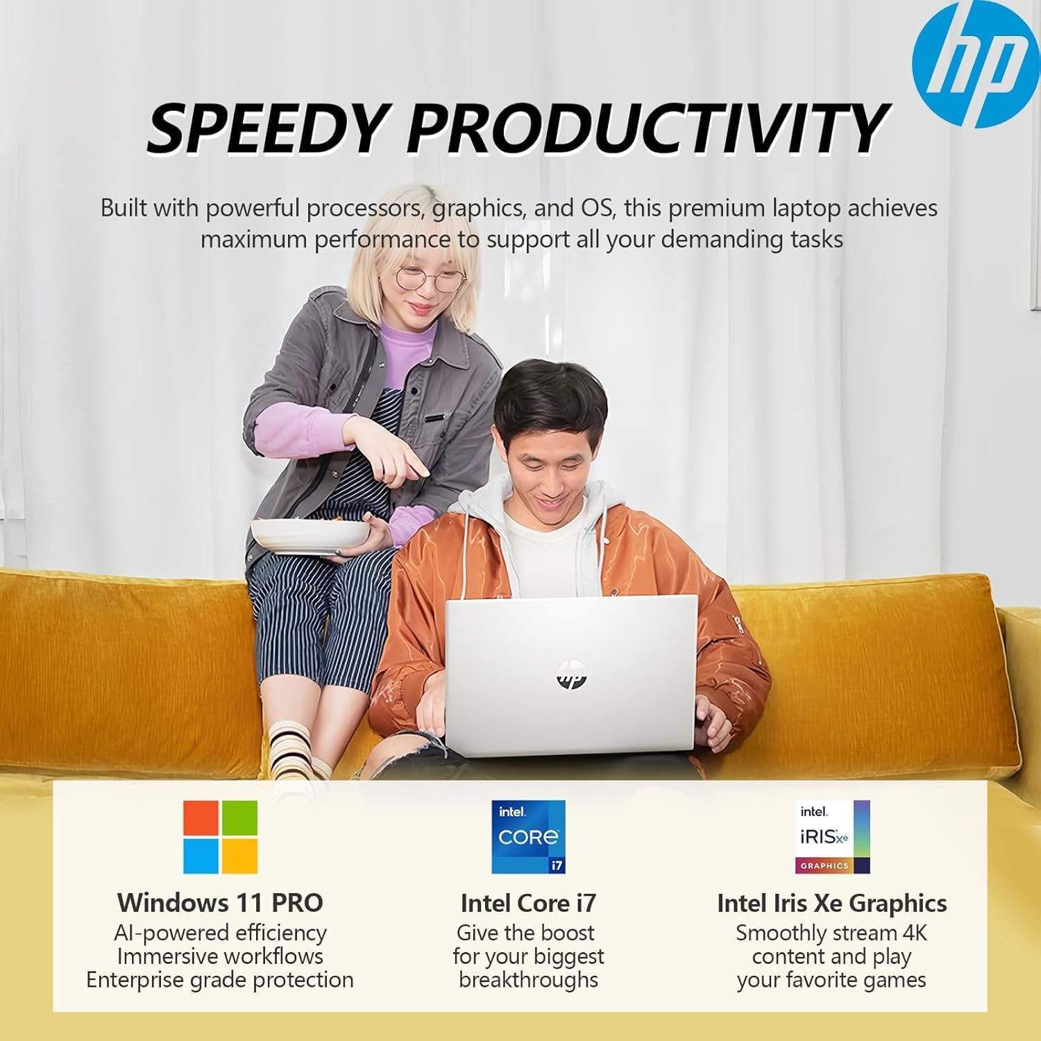 HP 15.6 FHD IPS Touchscreen Pavilion Laptop, Computer, 10-Core Intel i7 Processor, 64GB RAM, 1.5TB Storage (1TB SSD + 500GB Ext), Wi-Fi 6E, Windows 11 Pro+Lifetime Microsoft Office, MarxsolAccessory