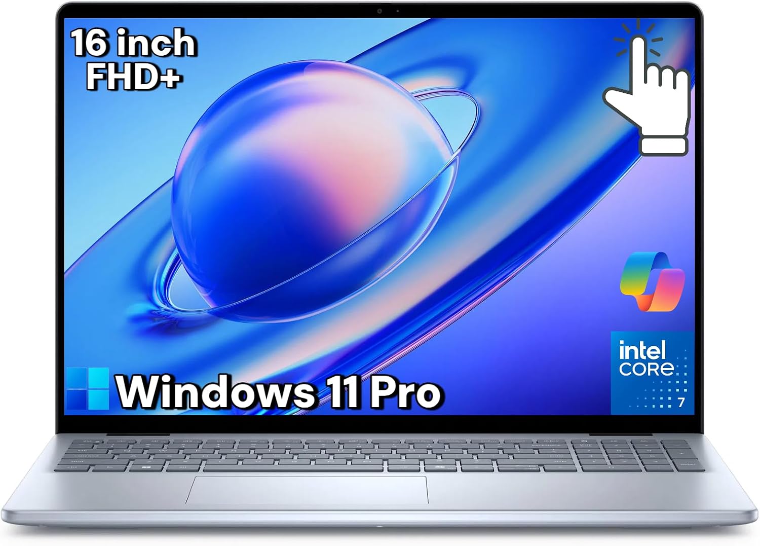 Dell Inspiron 16 Laptop Computer - 16' FHD+ Touchscreen, Intel 10-Core 7 150U(Beats i7-1355U), Backlit Copilot Key Keyboard, Windows 11 Pro, Ice Blue | 16GB DDR5 + 1TB SSD