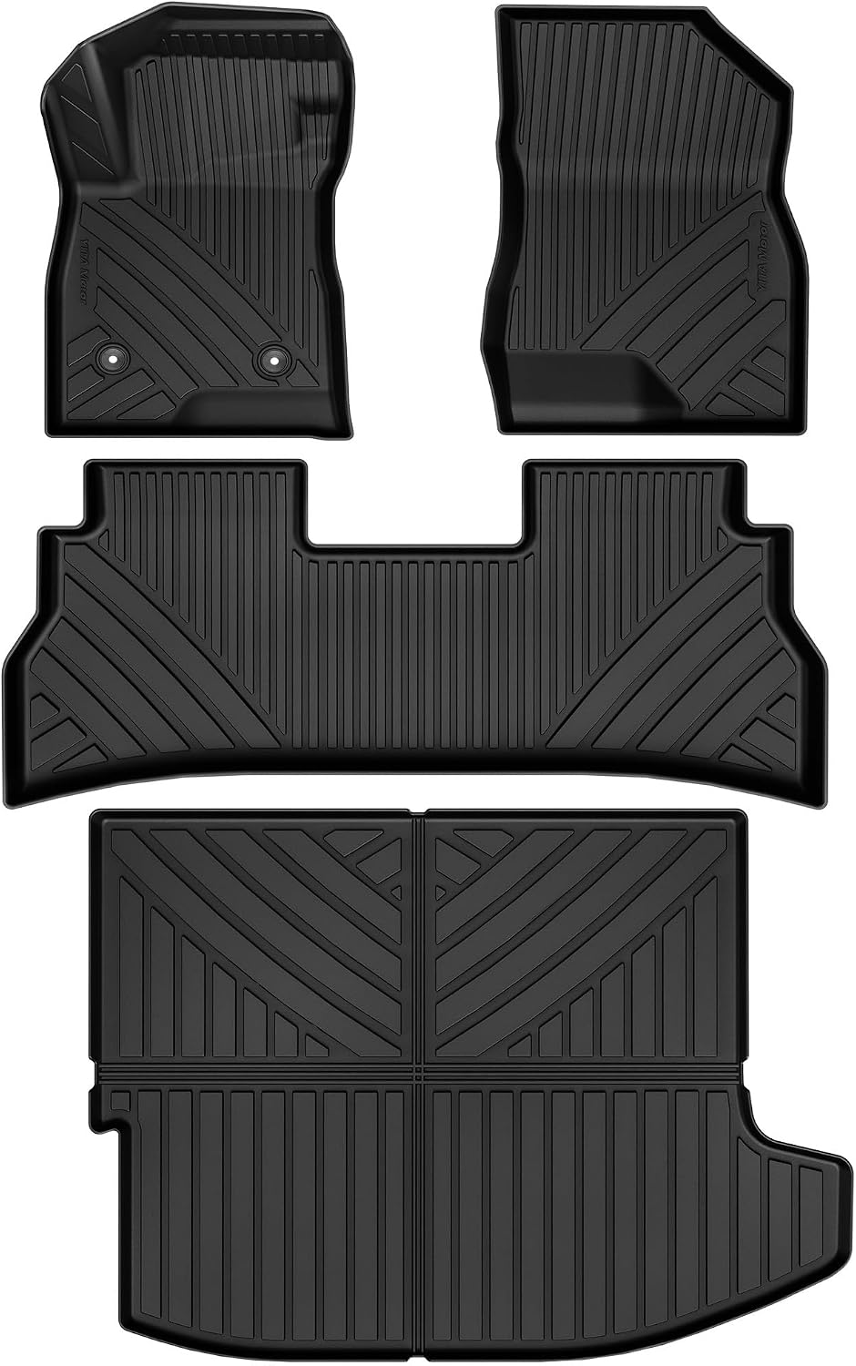 YITAMOTOR Floor Mats Fit for 2024 2025 2026 Chevrolet Trax ACTIV/LS/LT/RS, TPE All Weather Custom Fit Floor Liners & Cargo Mat for Chevy Trax Accessories, Automotive 1st & 2nd Row Car Mats Set, Black