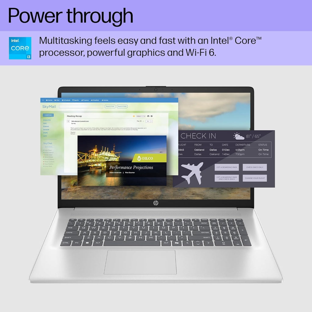 HP 2025 17 Inch Laptop Compurter, Intel 8-Core Processor, 32 GB RAM, 2 TB SSD, 17.3' HD+ IPS Anti-Glare Display, Business & Student, Fast Charge, Silver, Copilot AI, Windows 11 Pro, W/Accessories