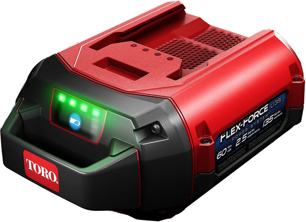 Toro Flex-Force Power System 60V Max Lithium-Ion Brushless Cordless 14/16 Inch Electric String Trimmer with 2.5Ah Battery and Charger, Black/Red