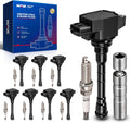 KAX 8-Pack Ignition Coil Pack & Iridium Spark Plugs Kit w/Magnetic Socket Compatible with Nissan Altima 2019-2021 2.5L, Rogue 2021 2.5L, Replace#UF861, 3529