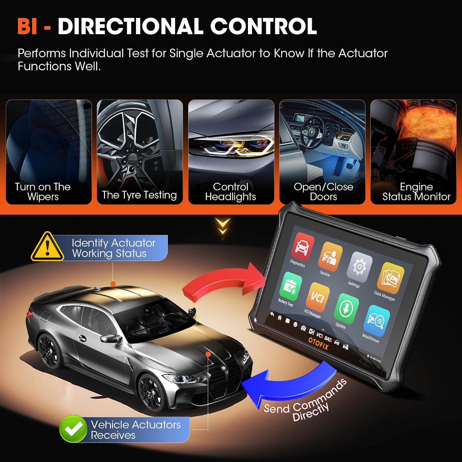 OTOFIX D1 Lite 2026 Bidirectional Scan Tool, Bluetooth OBD2 Scanner Diagnostic Tool, 2 Years Free Update, 38+ Services, CANFD & DoIP Protocols, All System Diagnoses, ABS Bleeding, Auto VIN
