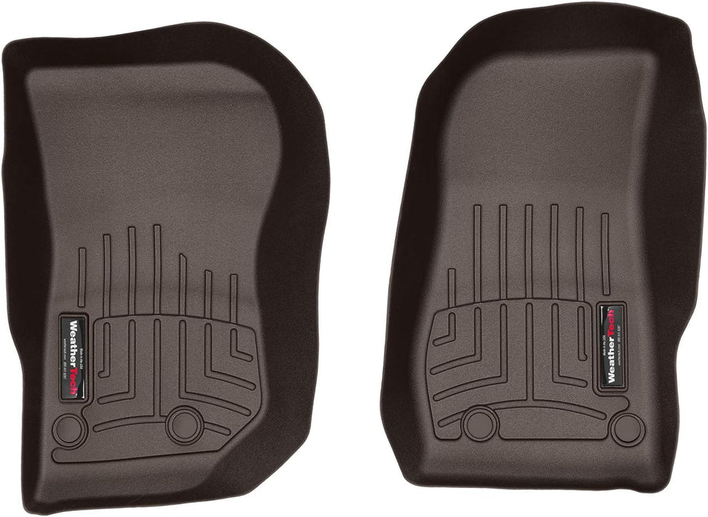 WeatherTech Custom Fit FloorLiners for Jeep Wrangler 2-Door, Wrangler JK Unlimited 4-Door, Wrangler Unlimited 4-Door, Wrangler JK 2-Door - 1st Row (475731), Cocoa