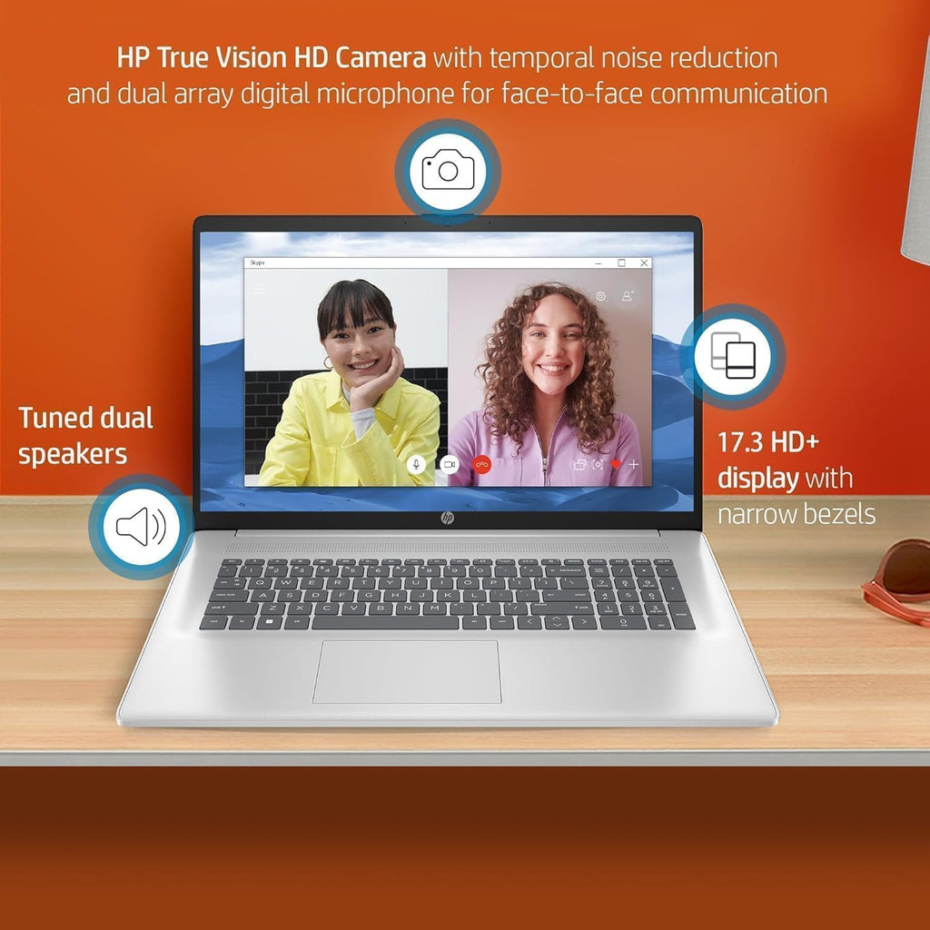 HP 17 inch Business Laptop, AMD Ryzen 5 7430U Processor, 17.3' IPS FHD Display, 16 GB RAM, 512 GB SSD, AMD Radeon Graphics, Copilot AI, Wi-Fi 6, Long Battery Life, Windows 11 Pro, Accessory Kit
