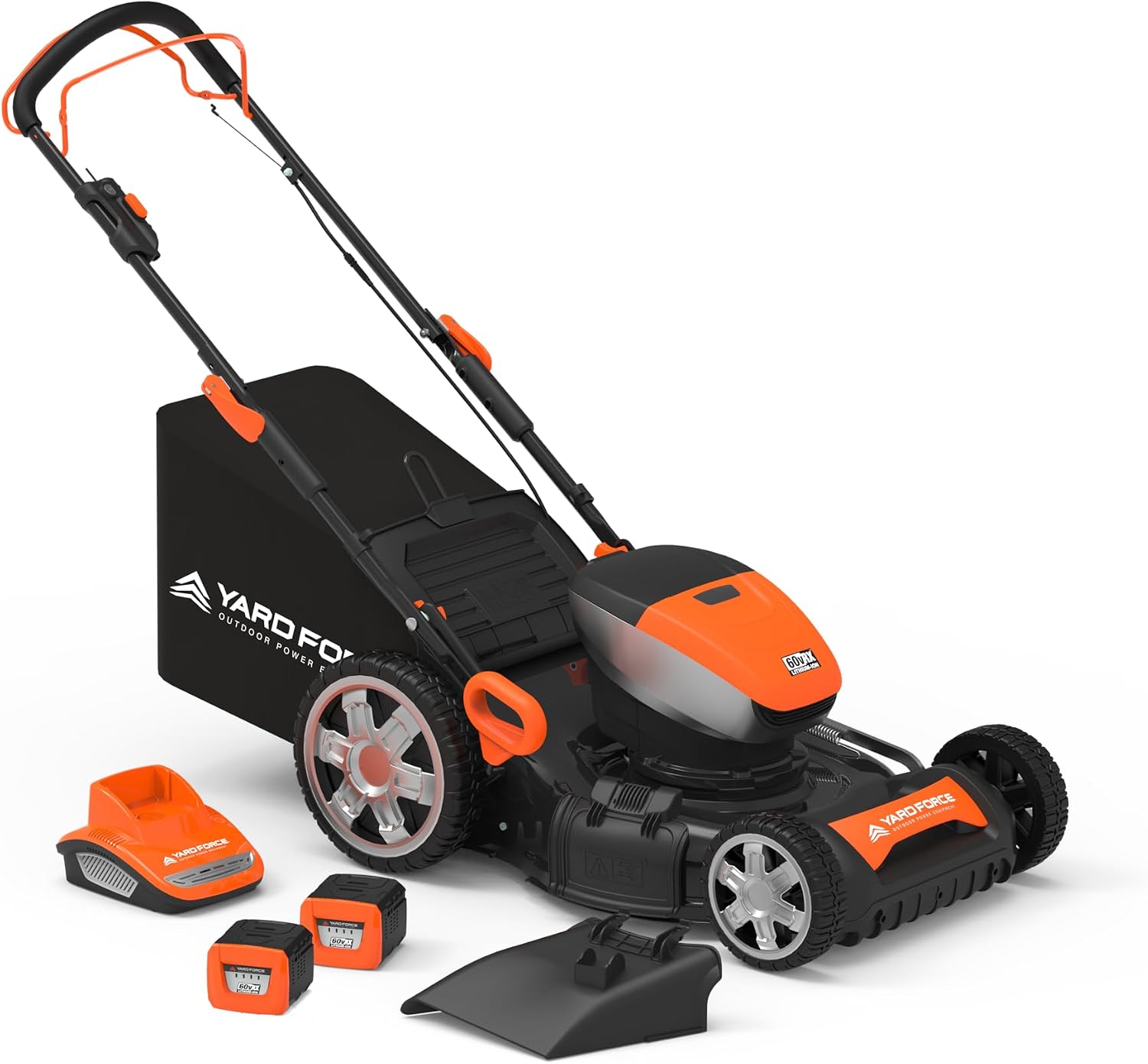 Yard Force 60V Dual Battery Cordless Self-Propelled Electric Lawn Mower | 20' Professional Smart Cut 3-in-1 Brushless Deck, Extended Runtime