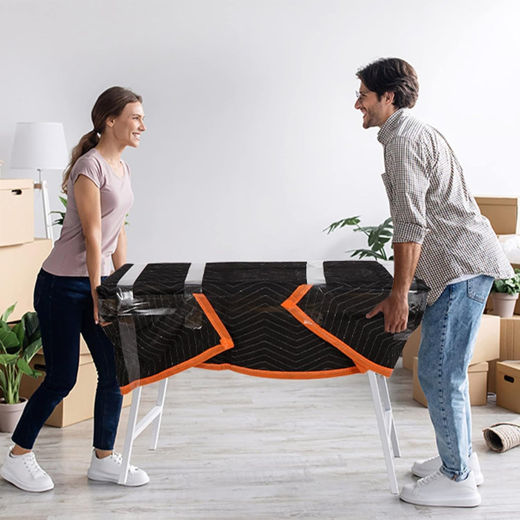 ZENY Padded Moving Blankets 6/12/18 Pack, Heavy Duty Packing Blankets Black, 72''x40'' Furniture Moving Pads for Shipping Packing Storage (24)