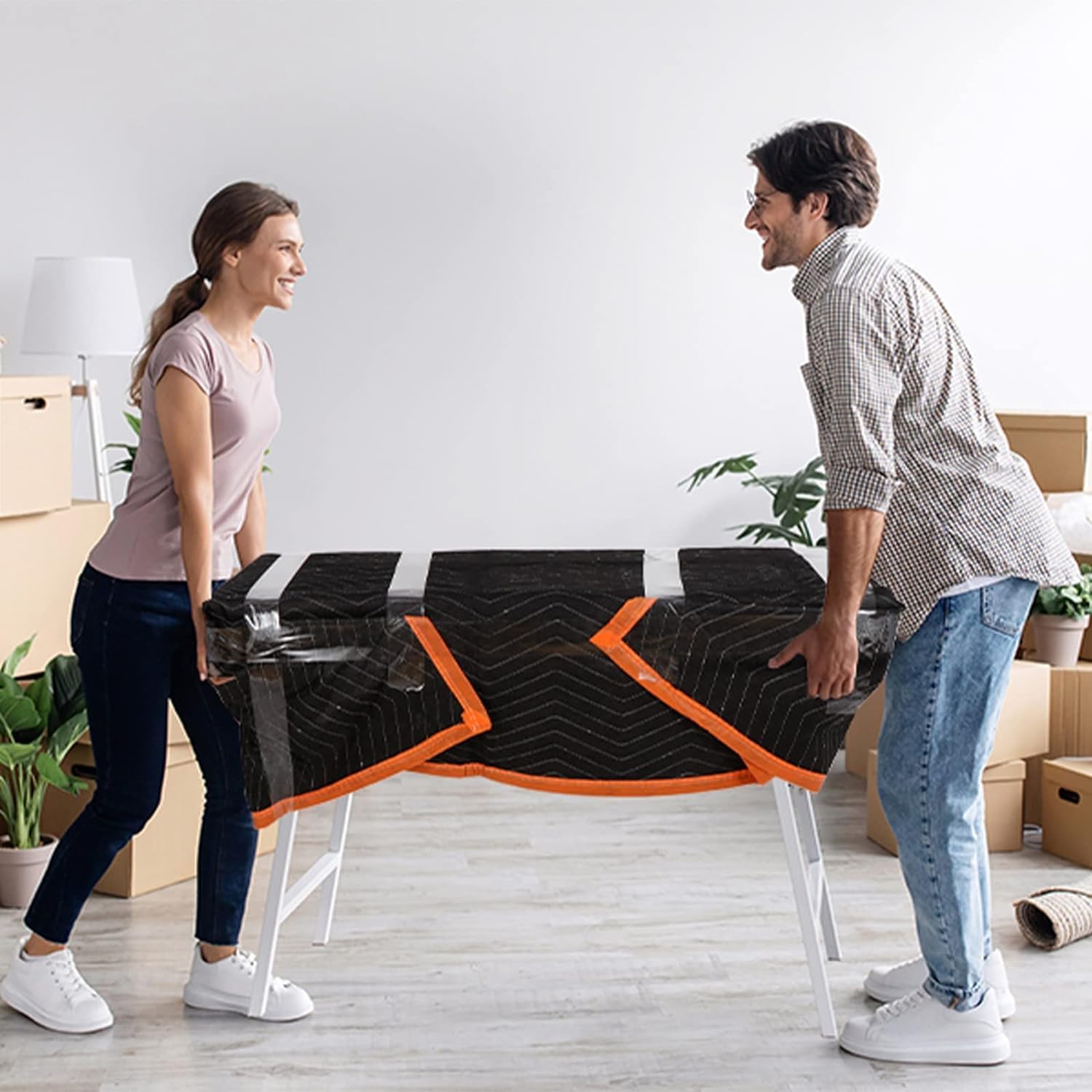 ZENY Padded Moving Blankets 6/12/18 Pack, Heavy Duty Packing Blankets Black, 72''x40'' Furniture Moving Pads for Shipping Packing Storage (24)